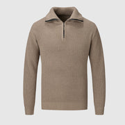 Roque - Stilvoller Strickpullover mit halbem Reißverschluss und hohem Kragen für Herren