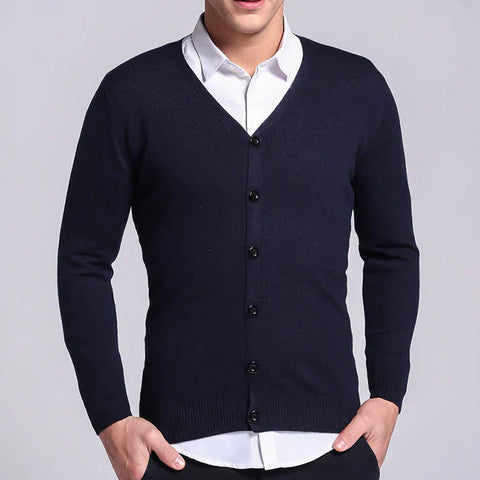 Gareth - Klassischer Cardigan mit V-Ausschnitt und Knöpfen