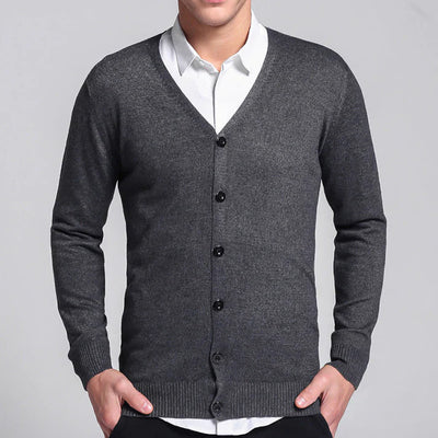 Gareth - Klassischer Cardigan mit V-Ausschnitt und Knöpfen