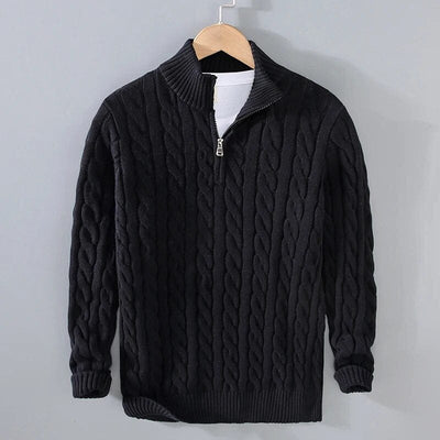 Russell - Stilvoller, warmer Strickpullover mit halbem Reißverschluss für Herren