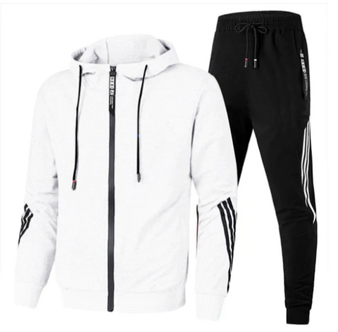 Sylvio - Stylisches Trainingsset aus Kapuzenjacke mit Reißverschluss und Hose für Herren