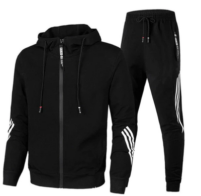 Sylvio - Stylisches Trainingsset aus Kapuzenjacke mit Reißverschluss und Hose für Herren