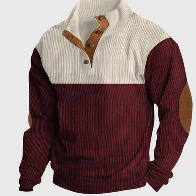 Olivio - Klassischer warmer Pullover mit Farbblock für Herren