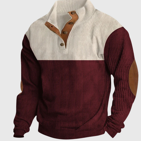 Olivio - Klassischer warmer Pullover mit Farbblock für Herren