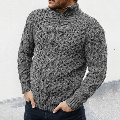Richard - Lässiger, warmer Strickpullover mit Reißverschluss für Herren