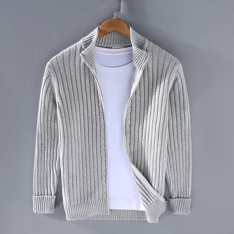 Augustine - Lässige, stilvolle Strickjacke mit Reißverschluss für Herren