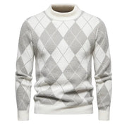 Wilson - Klassischer Strickpullover mit Rundhalsausschnitt und Rautenmuster für Herren