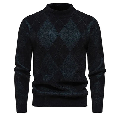 Wilson - Klassischer Strickpullover mit Rundhalsausschnitt und Rautenmuster für Herren