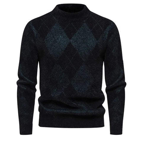 Wilson - Klassischer Strickpullover mit Rundhalsausschnitt und Rautenmuster für Herren