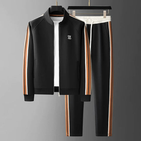 Deon - Stilvolles Trainingsanzug-Set mit seitlichen Streifen, Reißverschlussjacke und Hose für Herren