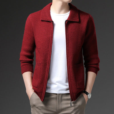 Alain - Lässige, vielseitige Strickjacke mit Reißverschluss für Herren