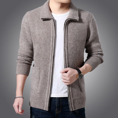 Alain - Lässige, vielseitige Strickjacke mit Reißverschluss für Herren
