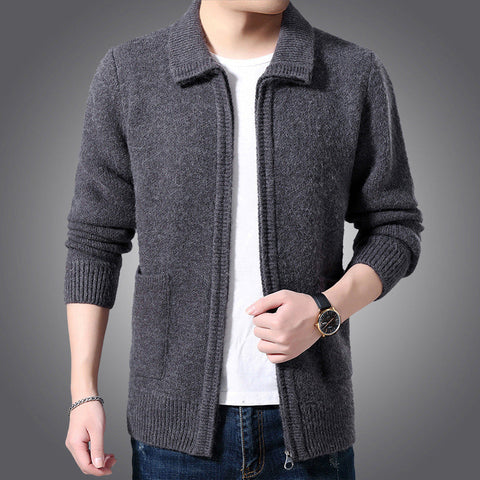 Alain - Lässige, vielseitige Strickjacke mit Reißverschluss für Herren