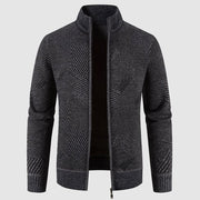 Bastian - Stilvolle Strickjacke mit Reißverschluss und geometrischem Muster für Herren