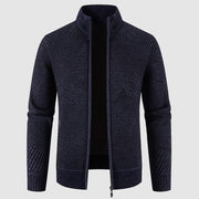 Bastian - Stilvolle Strickjacke mit Reißverschluss und geometrischem Muster für Herren