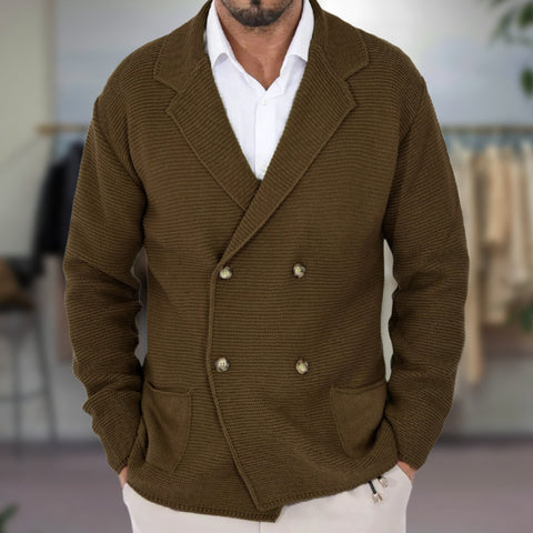 Allan - Eleganter, doppelreihiger Strickblazer für Herren
