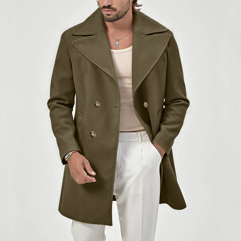 Herold - Eleganter Trenchcoat mit doppeltem Knopfverschluss und breitem Kragen für Herren