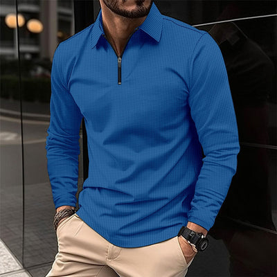 Alvar - Lässiges Slim-Fit-Langarmhemd mit Reißverschluss für Herren