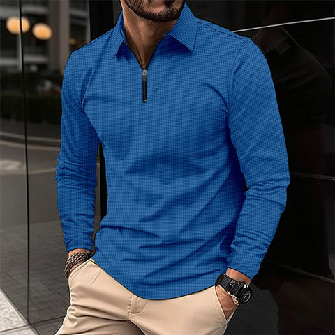 Alvar - Lässiges Slim-Fit-Langarmhemd mit Reißverschluss für Herren