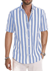 Benjamin - Lässiges, gestreiftes Poloshirt mit Knöpfen für Herren