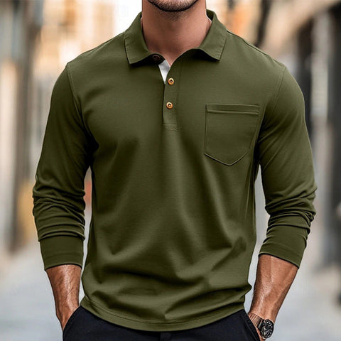 Albert - Lässiges Slim-Fit-Langarm-Poloshirt