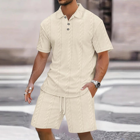 Eduard - Stilvolles lockeres Set aus Polohemd und Shorts für Herren