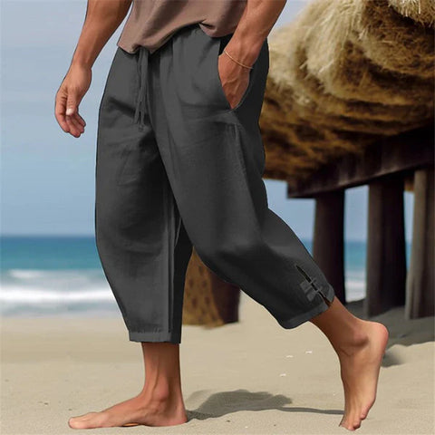 Alfred - Lässige Leinenhose mit Kordelzug und Knöchellänge