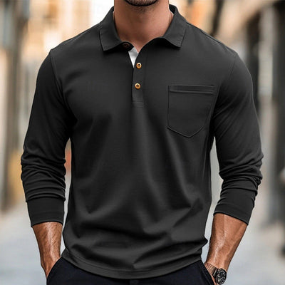 Albert - Lässiges Slim-Fit-Langarm-Poloshirt