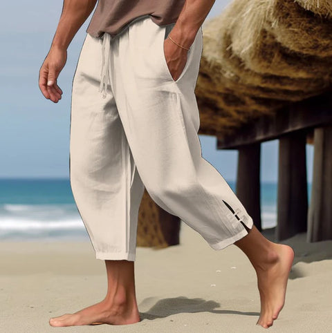 Alfred - Lässige Leinenhose mit Kordelzug und Knöchellänge