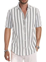Benjamin - Lässiges, gestreiftes Poloshirt mit Knöpfen für Herren