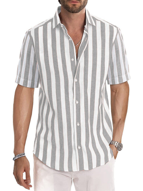 Benjamin - Lässiges, gestreiftes Poloshirt mit Knöpfen für Herren