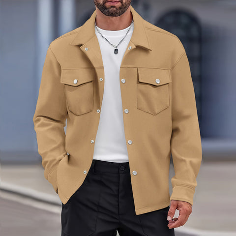 Darren - Lässige, stilvolle Jacke mit Knöpfen und Brusttasche für Herren