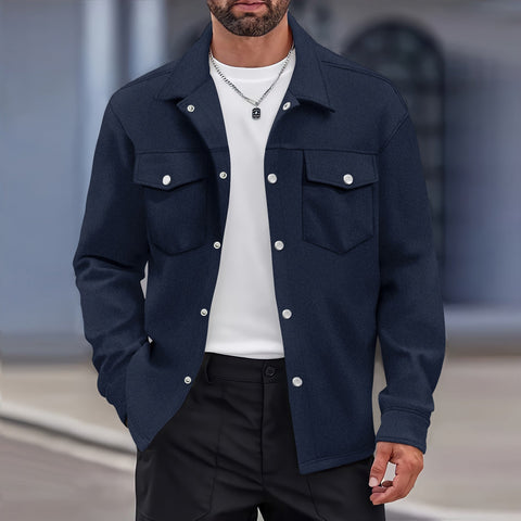 Darren - Lässige, stilvolle Jacke mit Knöpfen und Brusttasche für Herren