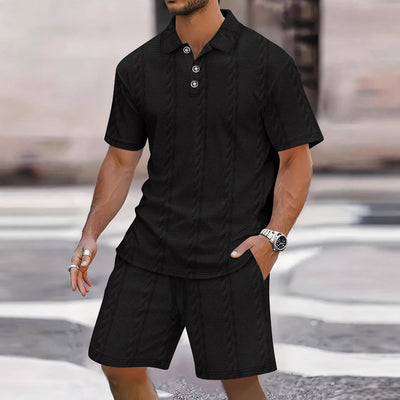 Eduard - Stilvolles lockeres Set aus Polohemd und Shorts für Herren