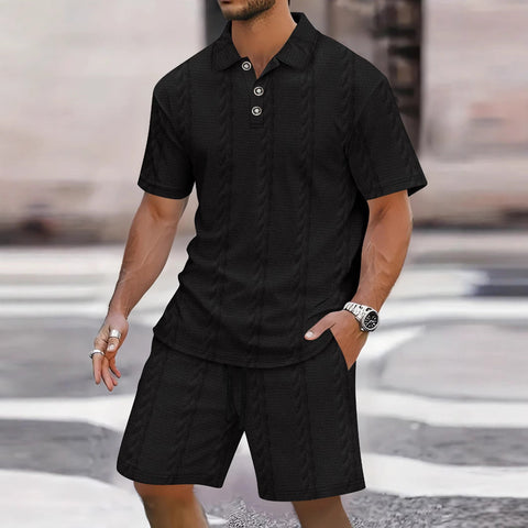 Eduard - Stilvolles lockeres Set aus Polohemd und Shorts für Herren