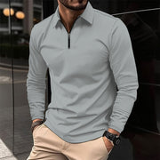 Alvar - Lässiges Slim-Fit-Langarmhemd mit Reißverschluss für Herren