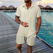 Gregor - Stylisches Jacquard-Polohemd mit Knöpfen und kurze Hose für Herren