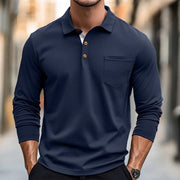 Albert - Lässiges Slim-Fit-Langarm-Poloshirt