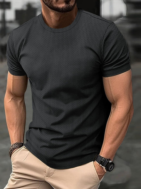 Gustavo - Lässiges, schmal geschnittenes T-Shirt mit Rundhalsausschnitt für Herren