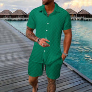 Gregor - Stylisches Jacquard-Polohemd mit Knöpfen und kurze Hose für Herren