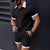 Henrik - Lässiges Jacquard-Polohemd mit Knöpfen und Shorts für Herren