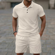 Elvio - Lässiges Slim-Fit-Polohemd und Shorts im Set für Herren