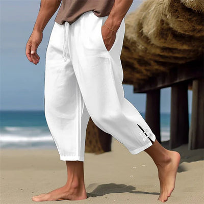 Alfred - Lässige Leinenhose mit Kordelzug und Knöchellänge