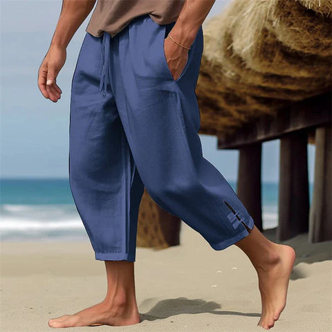 Alfred - Lässige Leinenhose mit Kordelzug und Knöchellänge