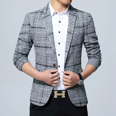 Percival - Eleganter, schmal geschnittener Blazer mit Karomuster für Herren