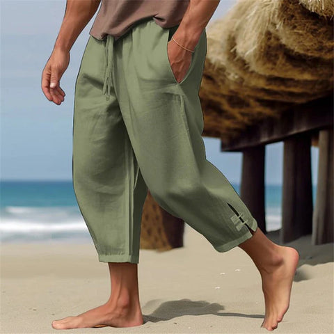 Alfred - Lässige Leinenhose mit Kordelzug und Knöchellänge