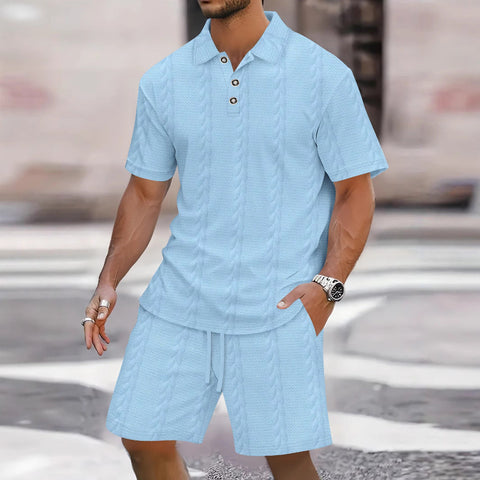 Eduard - Stilvolles lockeres Set aus Polohemd und Shorts für Herren
