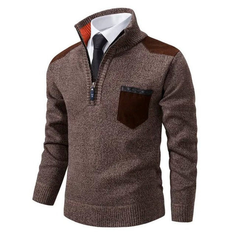 Walter - Lässiger Strickpullover mit Reißverschluss und Brusttaschen für Herren