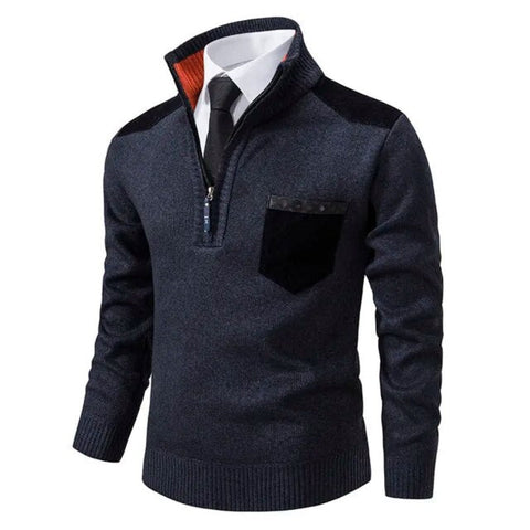 Walter - Lässiger Strickpullover mit Reißverschluss und Brusttaschen für Herren