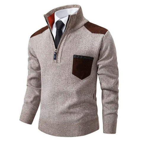 Walter - Lässiger Strickpullover mit Reißverschluss und Brusttaschen für Herren